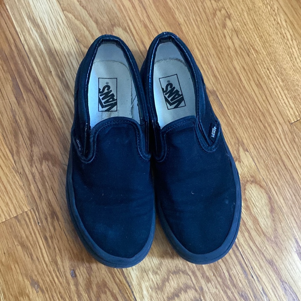 Boys Black Slip On Vans